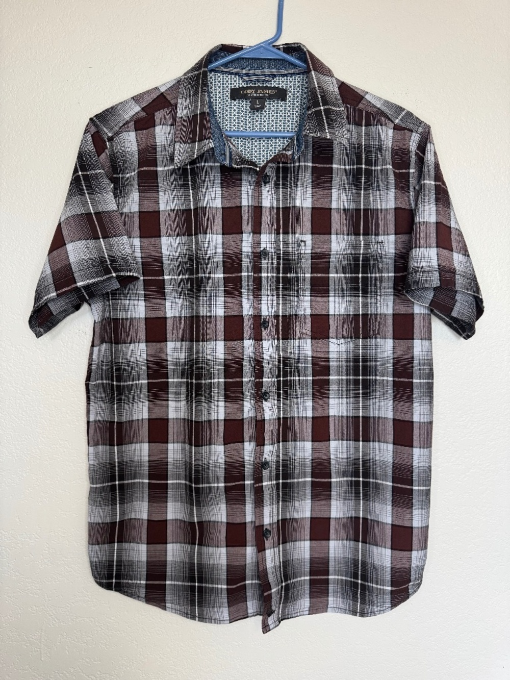 Cody James L Plaid Short Sleeve Shirt | Brown Gray